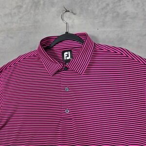 Footjoy Golf Polo Pink/purple black striped mens XL